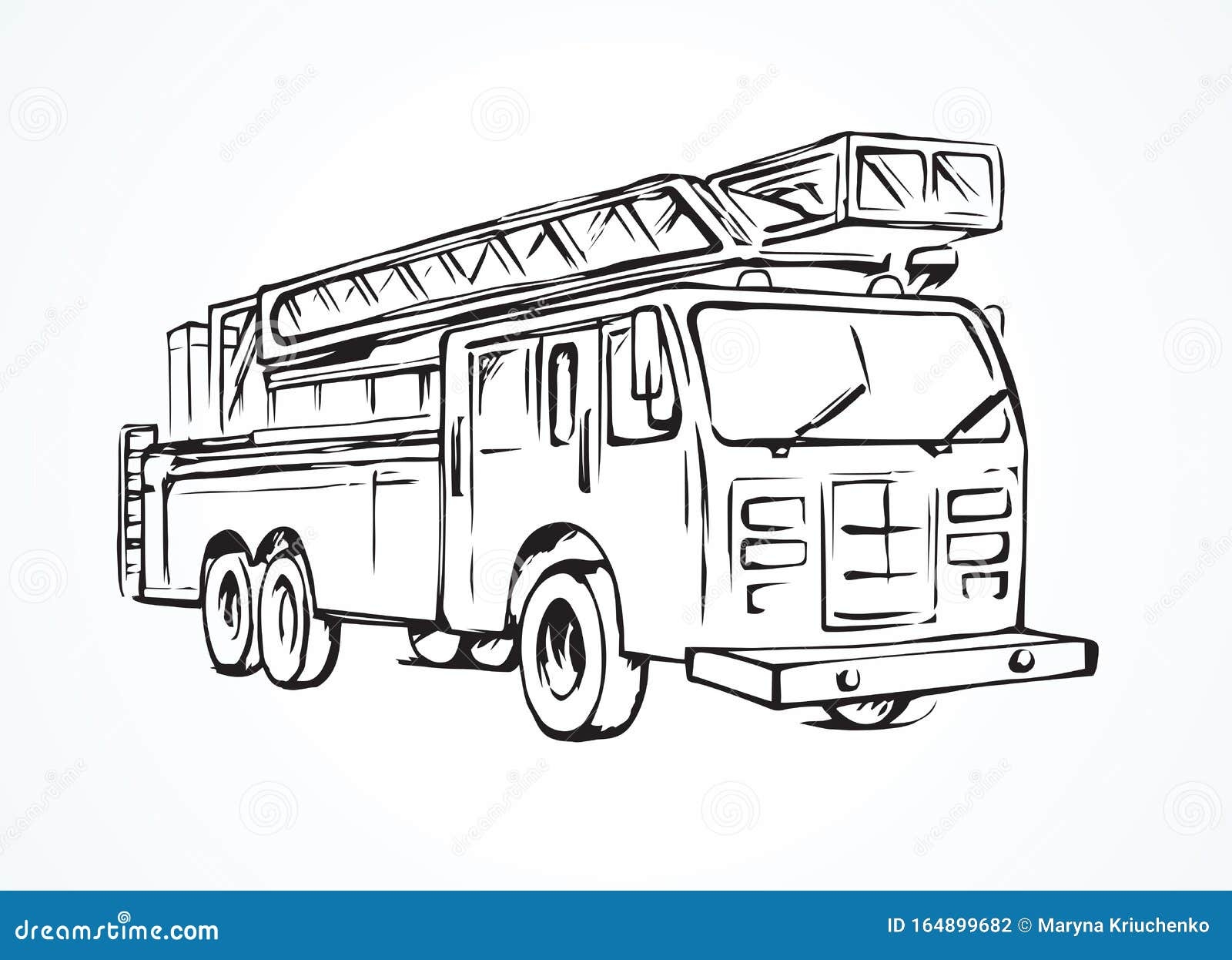 Fire Truck Vector Drawing Stock Vector Illustration Of Extinguisher 164899682