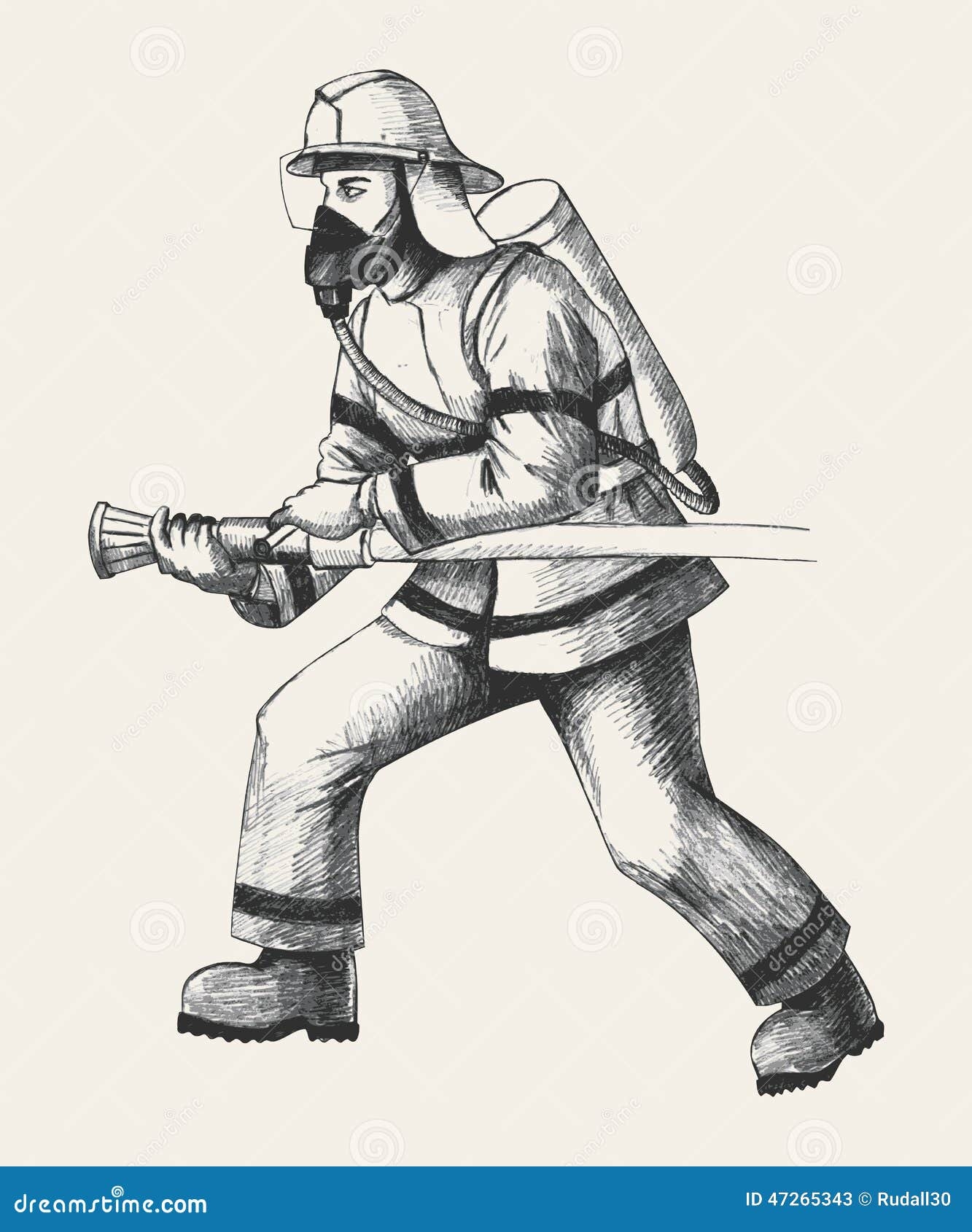 Firefighter Stock Vector Illustration Of Service Helm 47265343