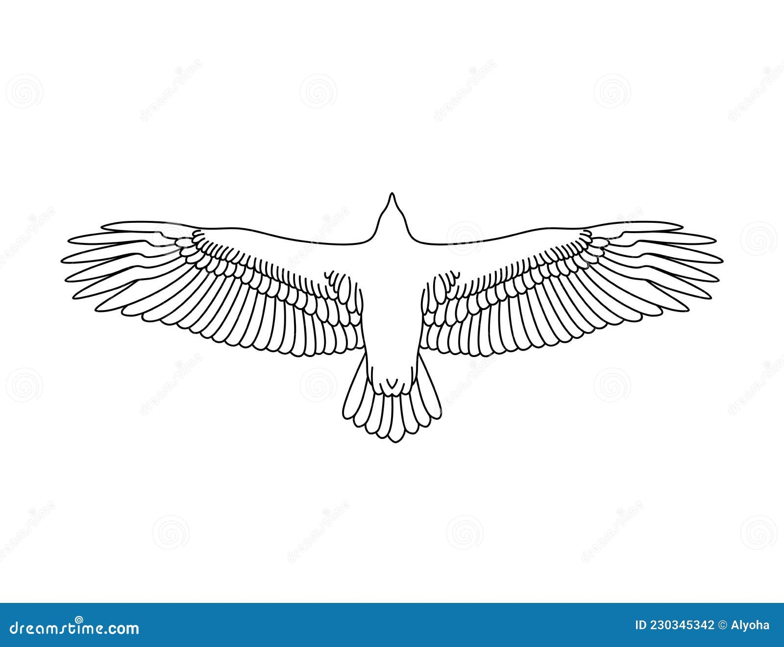 Flying Eagle Stencil Bird Drawing Stock Vector Illustration Of Artwork Emblem 230345342