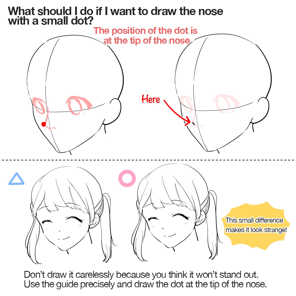 how to draw a nose easy