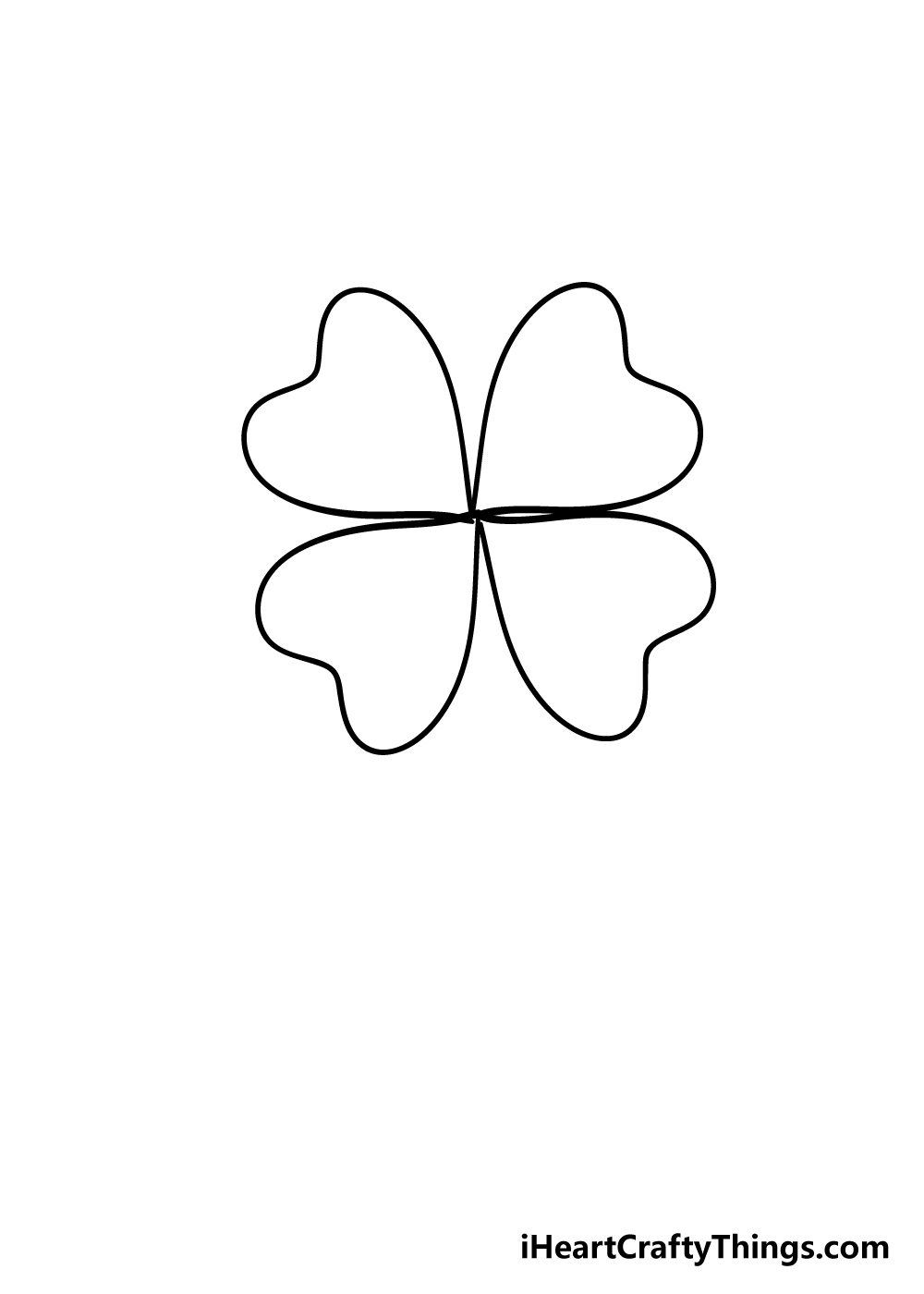 Four Leaf Clover Drawing How To Draw A Four Leaf Clover Step By Step