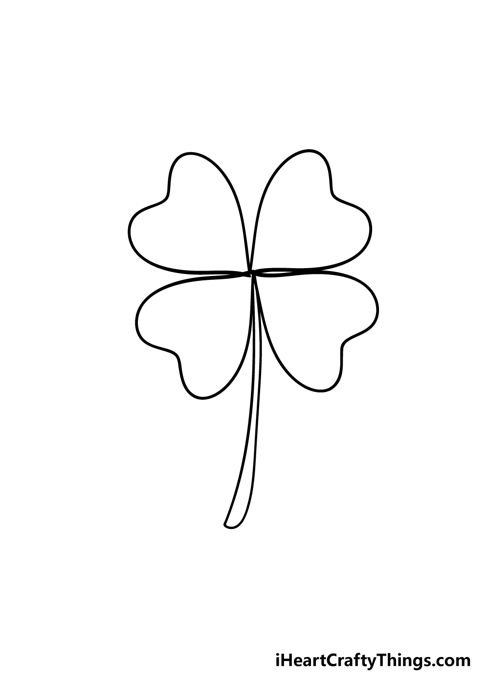 Four Leaf Clover Drawing How To Draw A Four Leaf Clover Step By Step