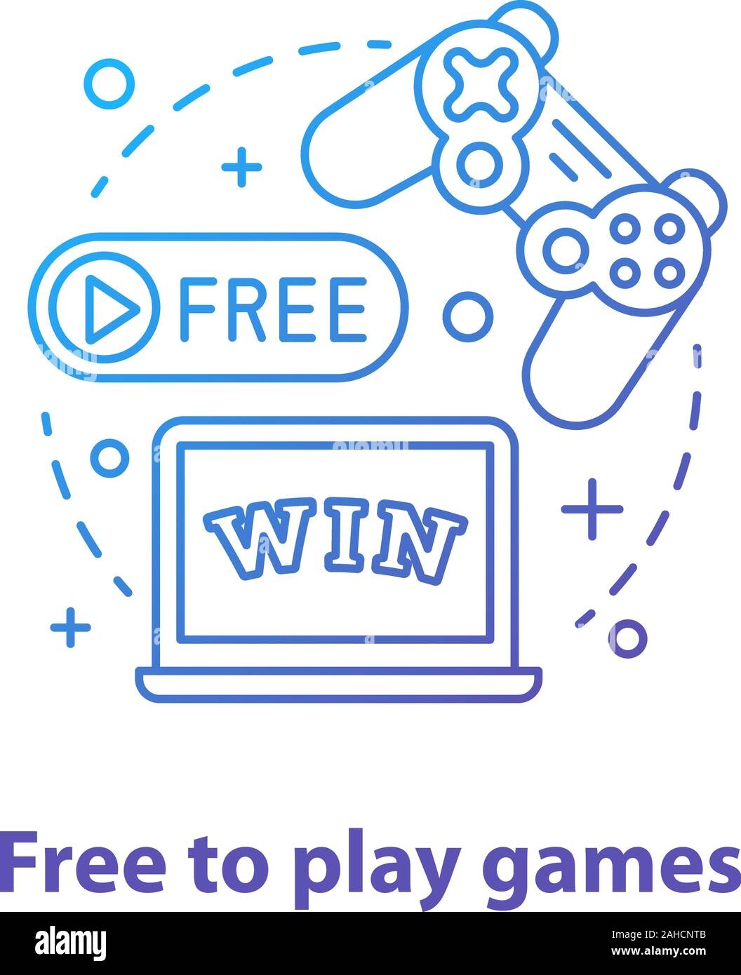 Free To Play Concept Icon Digital Entertainment Play Games Idea 