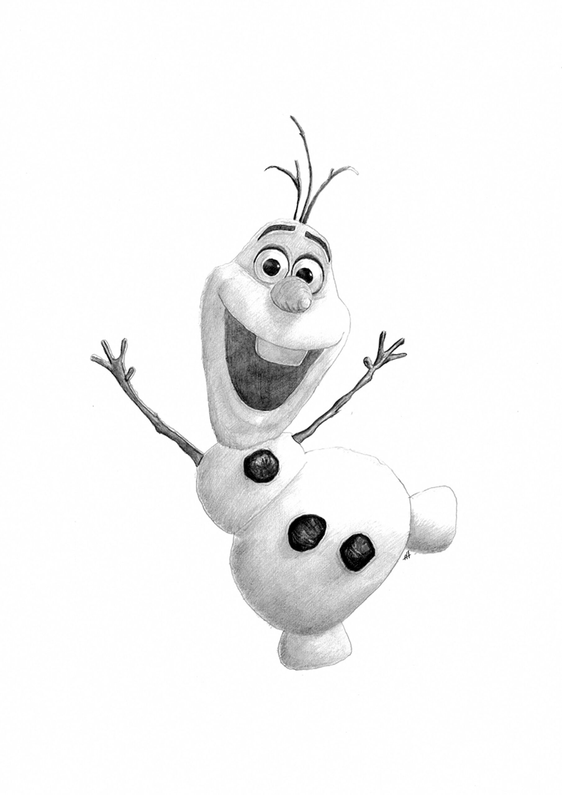 FROZEN OLAF Pencil Drawing Etsy