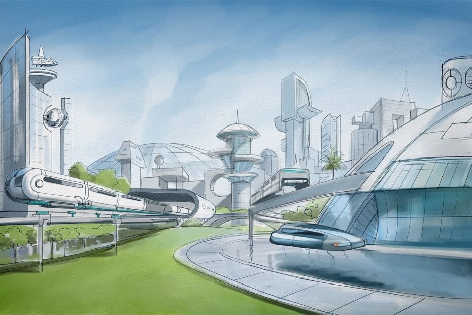 Futuristic City Drawing Easy
