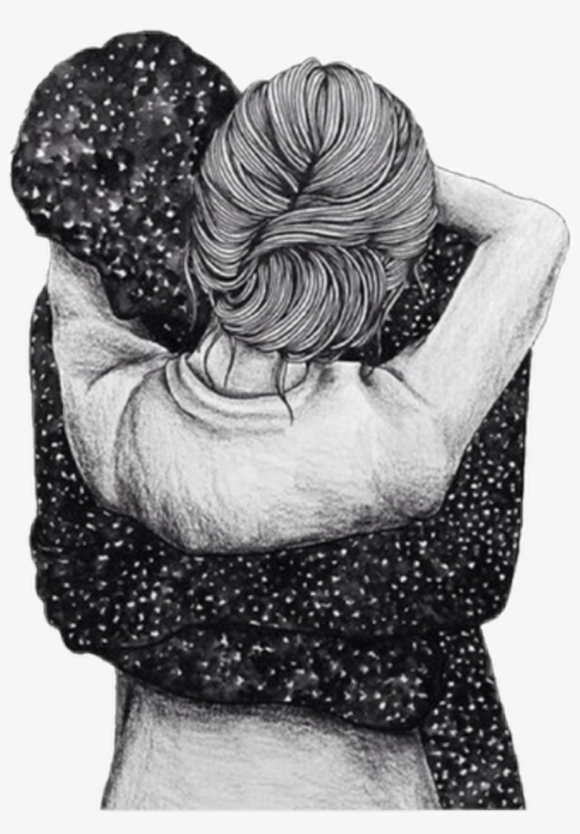 Girl man hug space galaxy stars star draw Love Drawings With Deep Meaning Transparent PNG 1024x1423 Free Download On NicePNG