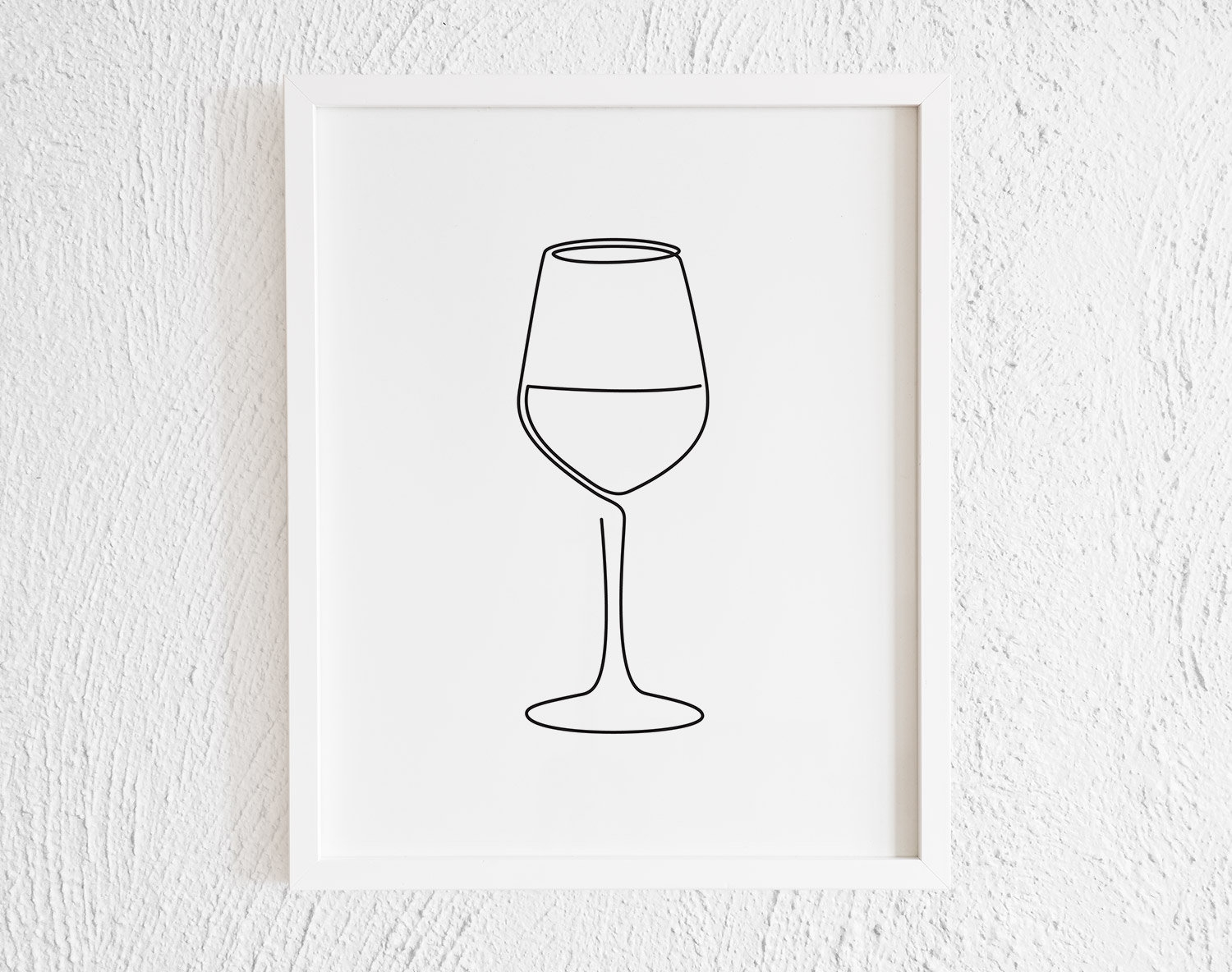 Glass Of Wine Doodle Print Printable Minimalist Wine Glass Drawing Interior Home Decor One Line Champagne Glass Illustration Wall Art