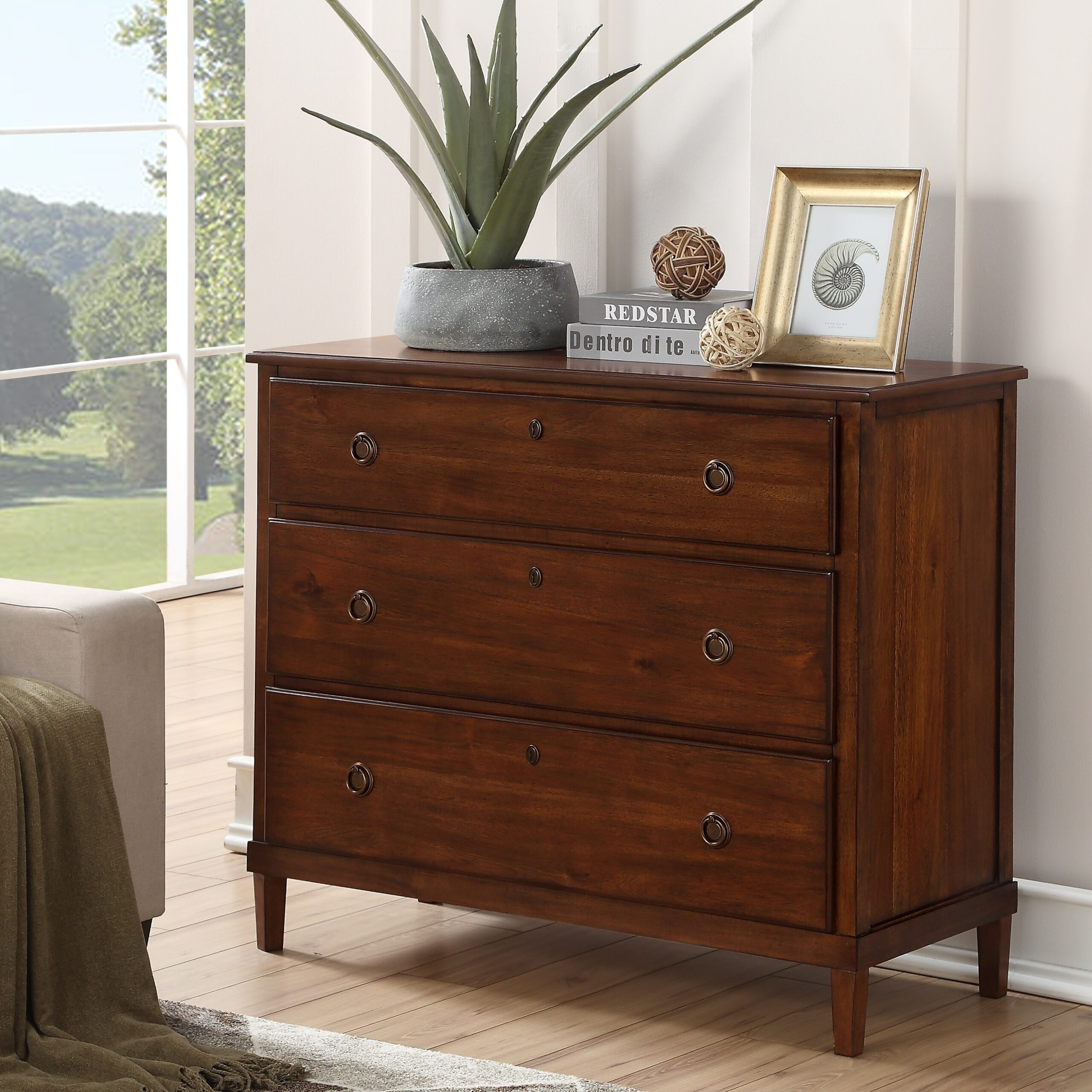Greyson Living Canfield 3 Drawer Dresser By Brown Chestnut Finish