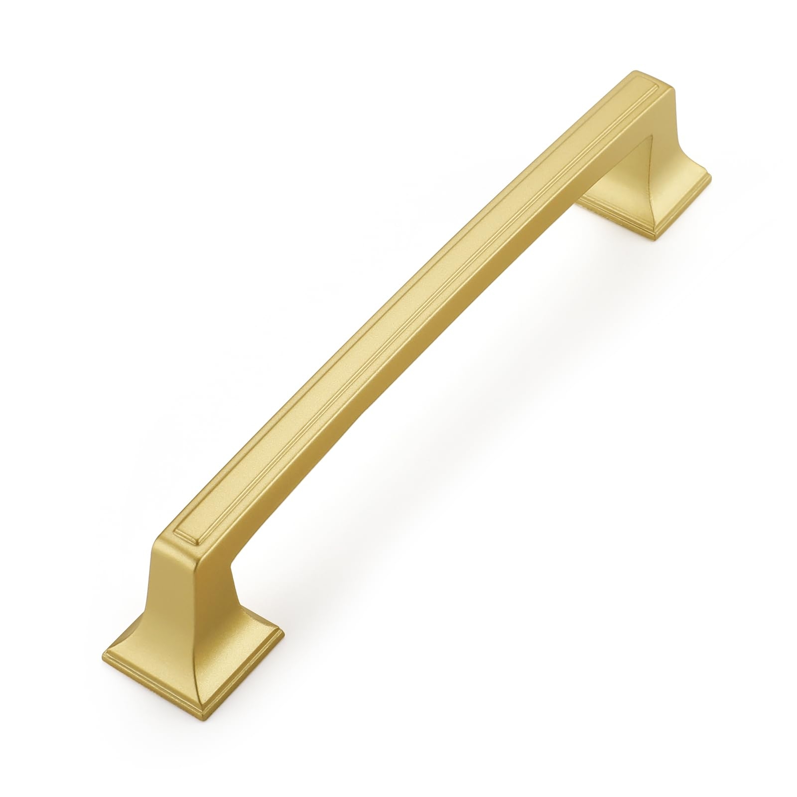 Haidms 6 Pack Cabinet Handles Gold Cabinet Pulls 5 Inch Hole Center Drawer Pulls Modern Square Dresser Handles For Bathroom Kitchen Bedroom Zinc Alloy Amazon