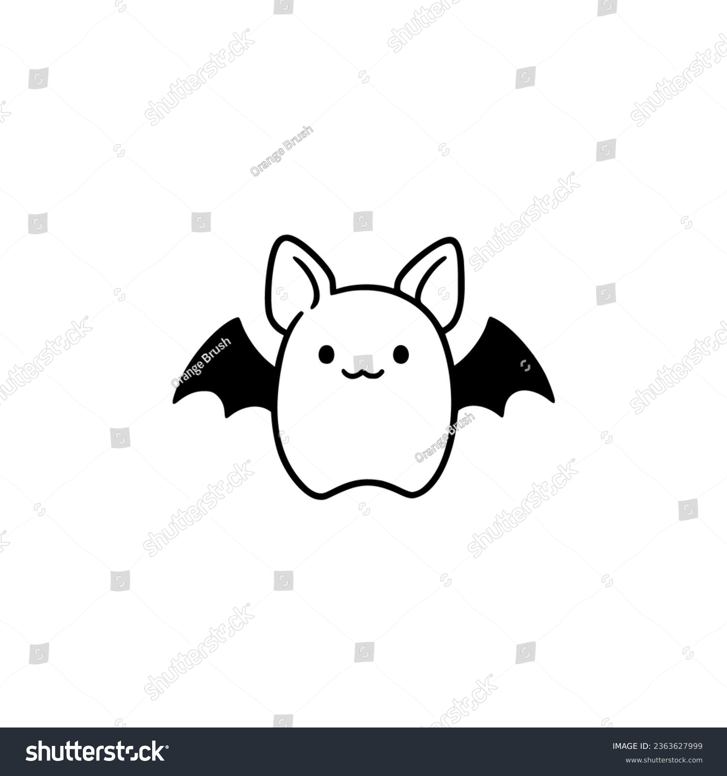 Halloween Tiny Cute Bat Easy Drawing Stock Vector Royalty Free 2363627999 Shutterstock