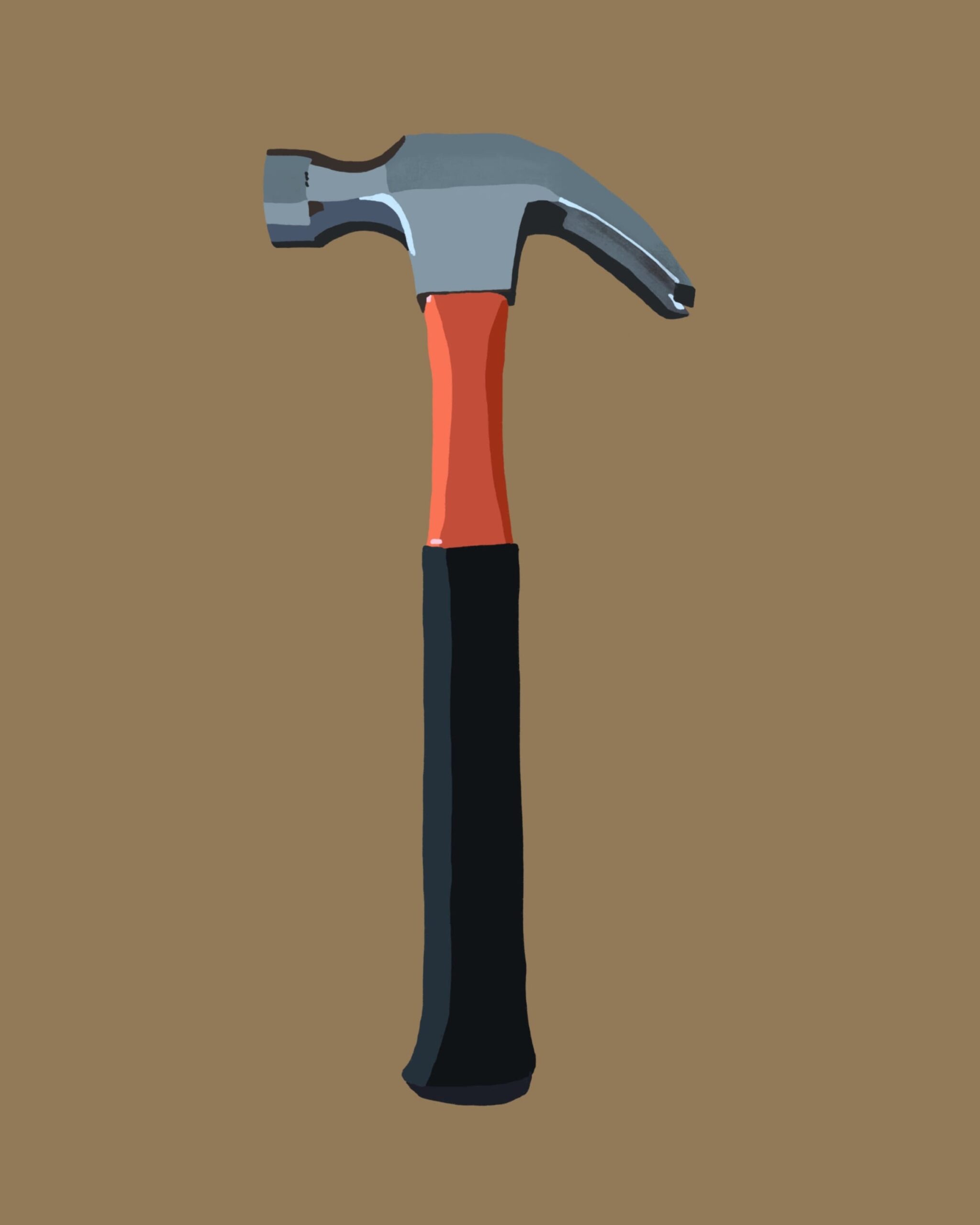 Hammer Drawing Digital Download Tool Art Illustration Object Art Unusual Art Quirky Art Etsy