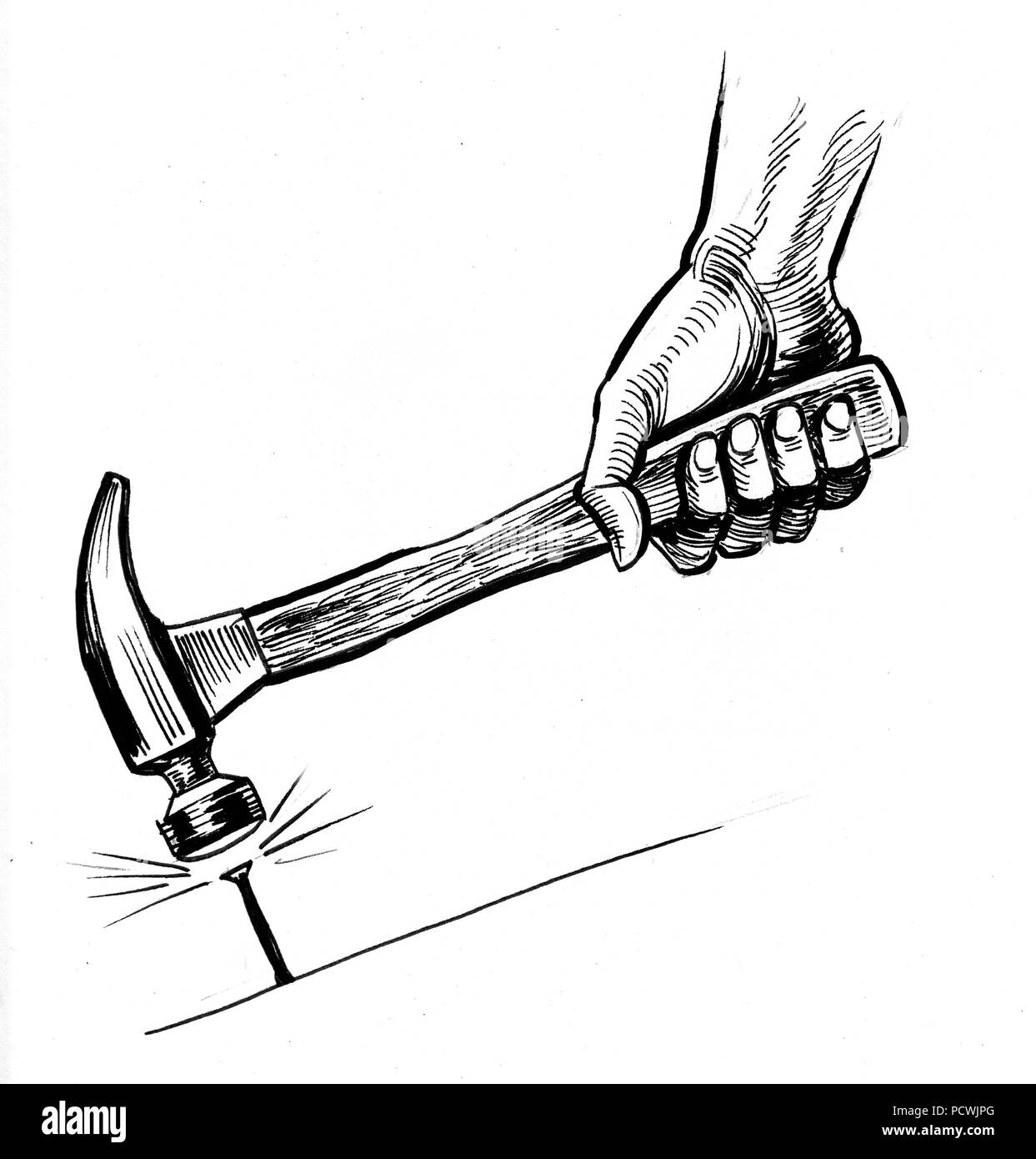 Hammering A Nail Black And White Stock Photos U0026 Images Alamy