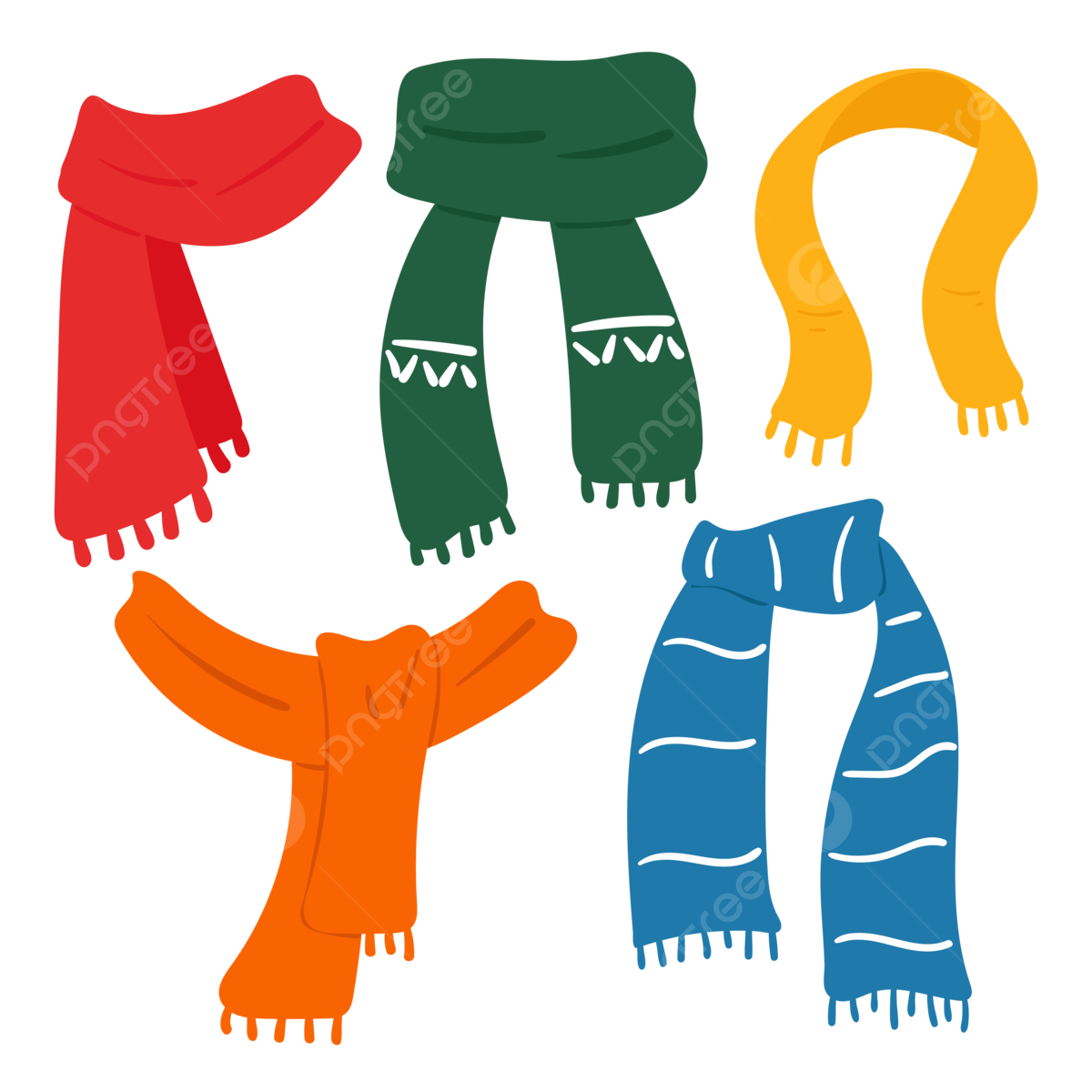Hand Drawing Cartoon Scarf Doodle Set Hand Clipart Drawing Clipart Cartoon Clipart PNG And Vector With Transparent Background For Free Download