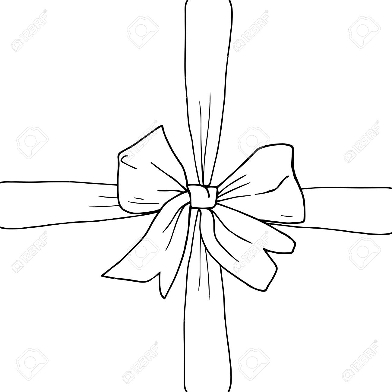 luxury gift bow drawing