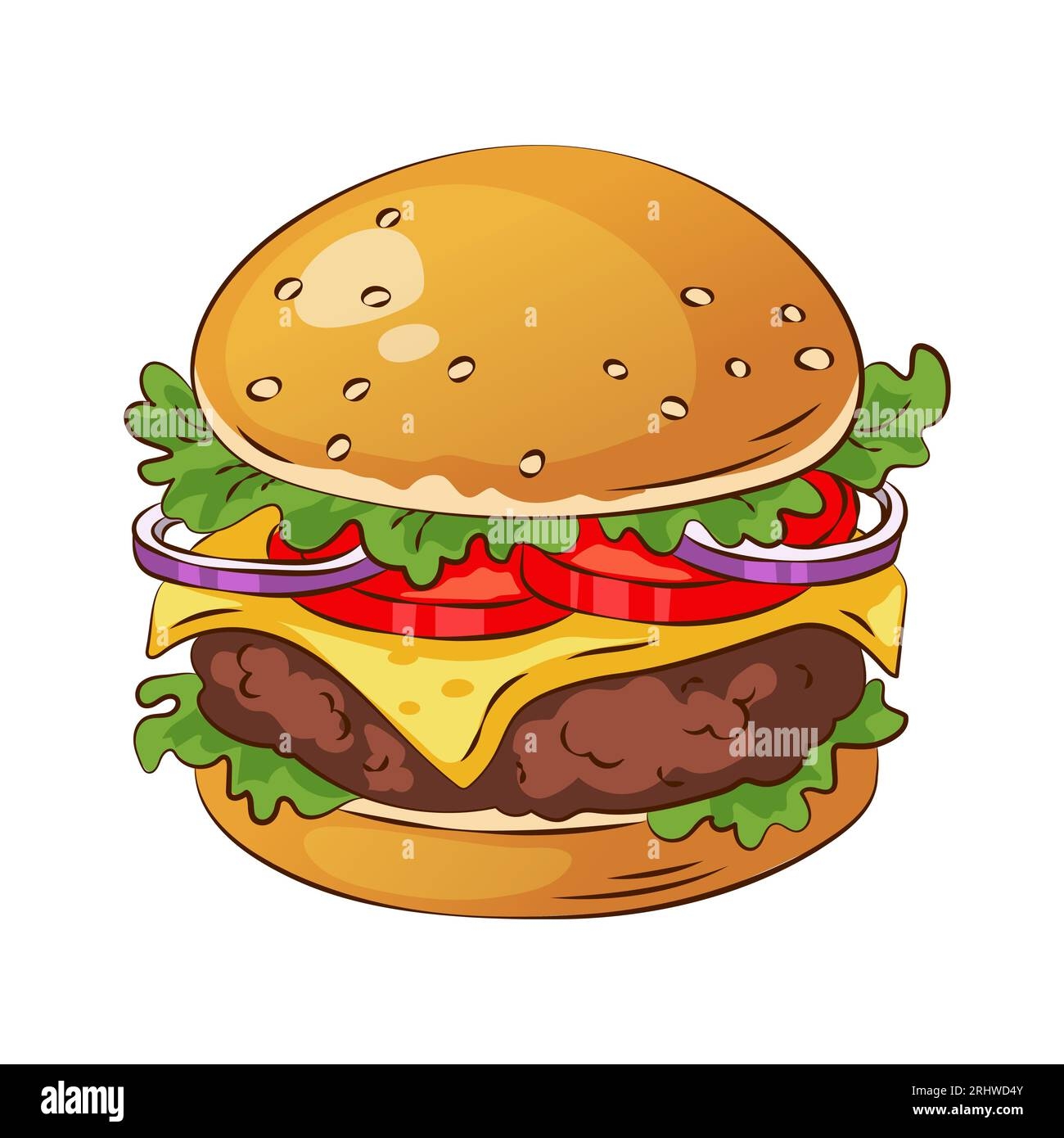 Hand Drawn Burger Fast Food Vector Illustration Stock Vector 