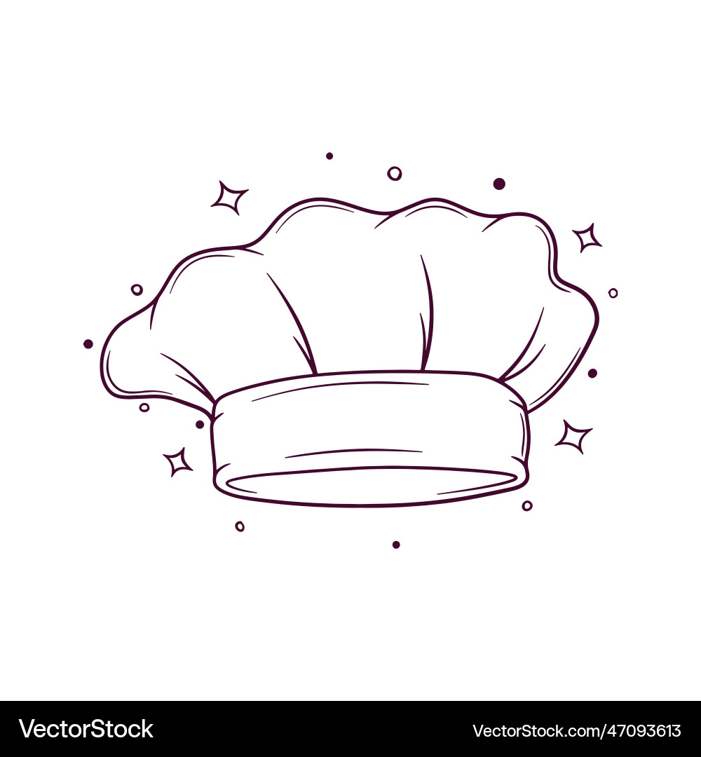 Hand Drawn Chef Hat Royalty Free Vector Image VectorStock