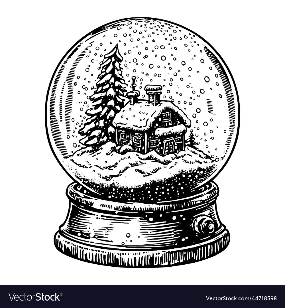 snow globe drawing