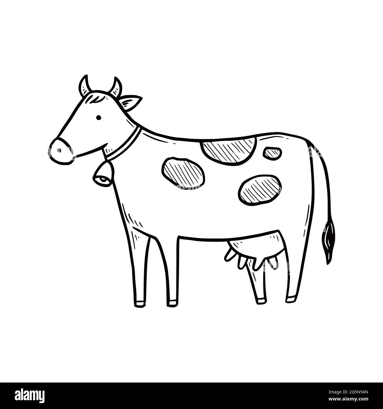 simple drawing of a cow