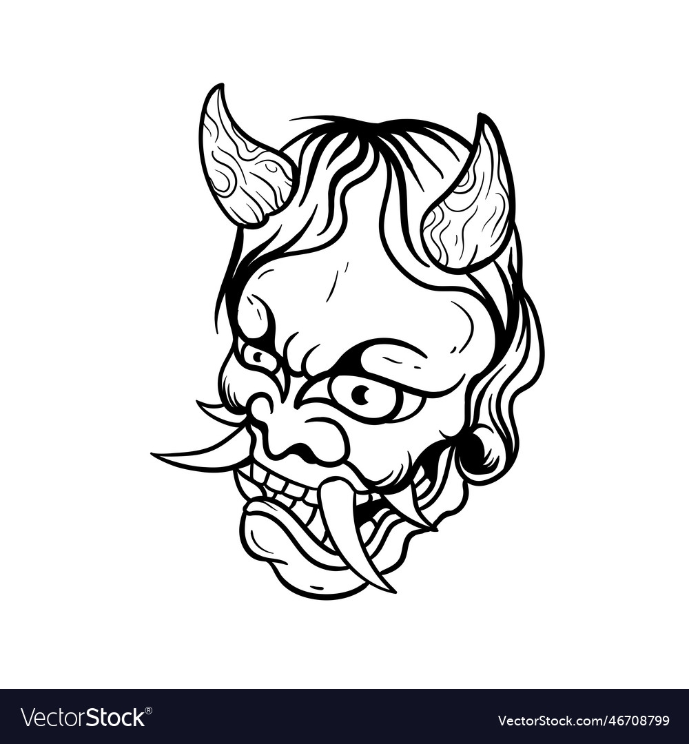 oni mask drawing