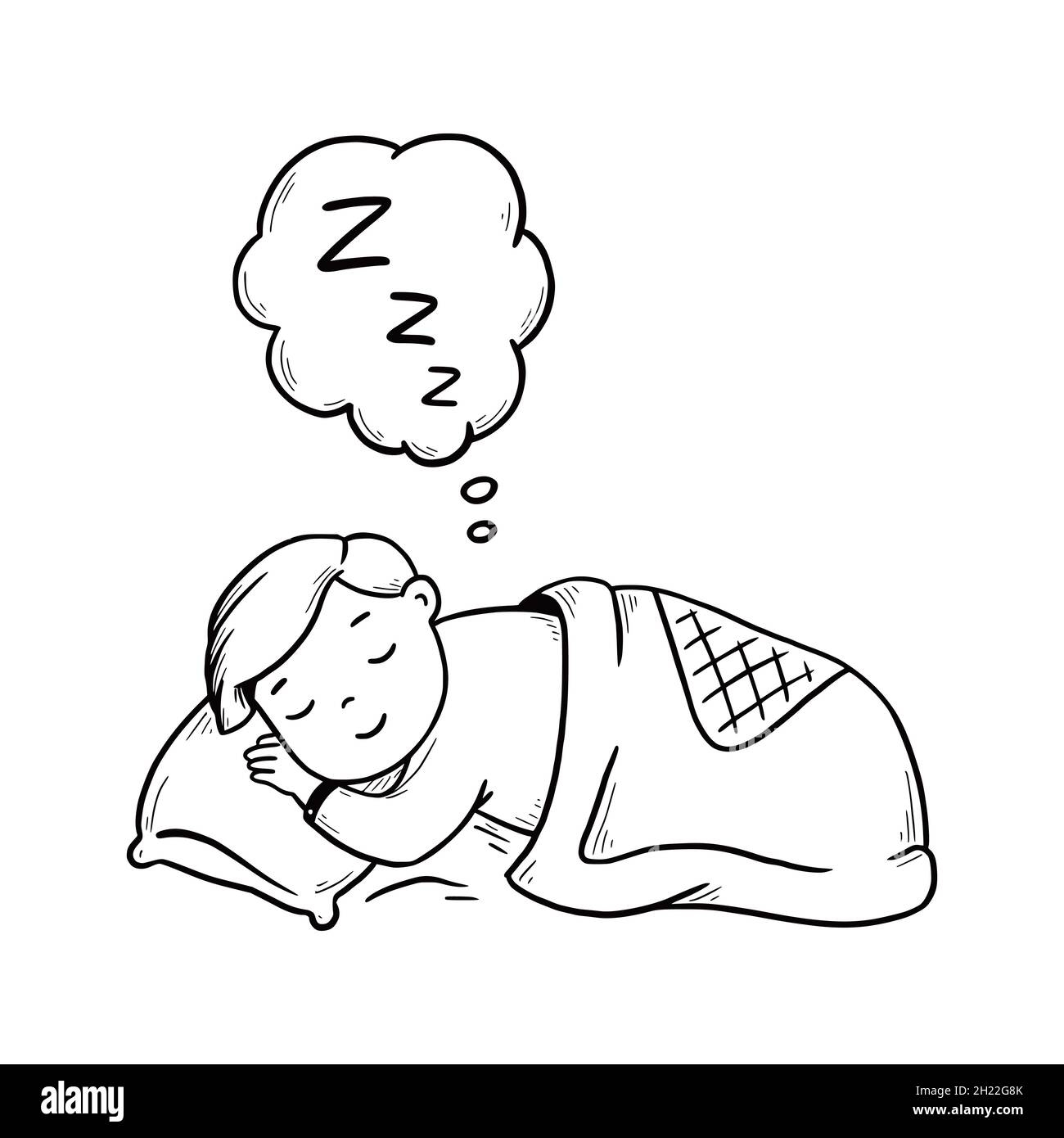 Hand Drawn Sleep Kid Boy Doodle Sketch Style Concept Of Relax Time Child Sleep Time Isolated Vector Illustration Stock Vector Image U0026 Art Alamy