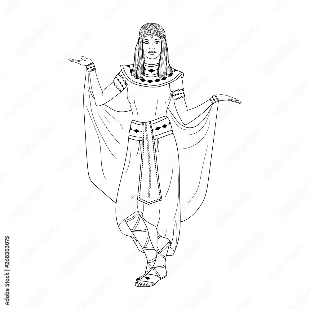 egypt traditional clothing drawing