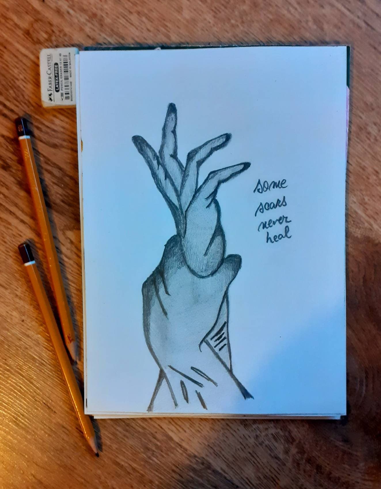 Handmade Drawing Depression Drawing Inspirational Quote Mixed Feelings Mental Health Pencil Drawing Original Grief Illustration