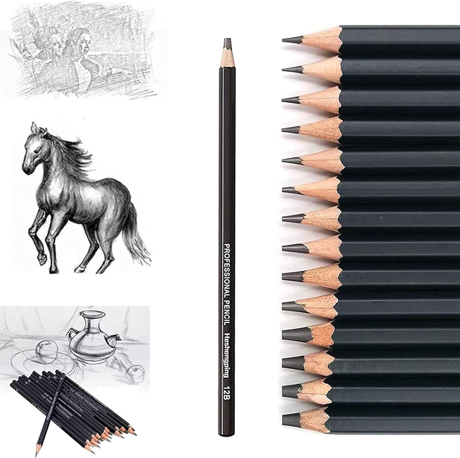 Heshengping Drawing Sketch Pensil Set 14 Pcs Indonesia Ubuy