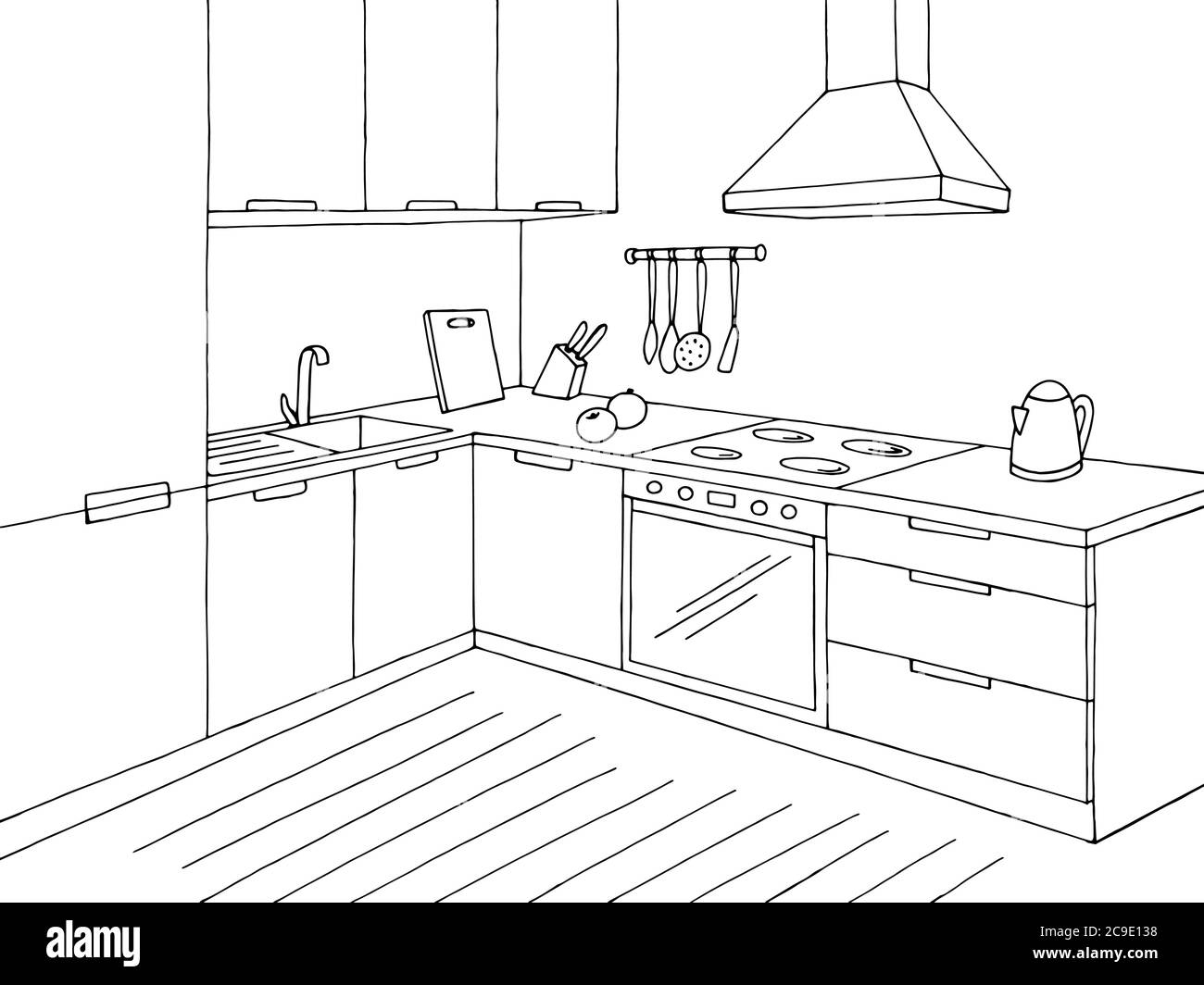 Home Interior Modern Kitchen Black And White Stock Photos U0026 Images 