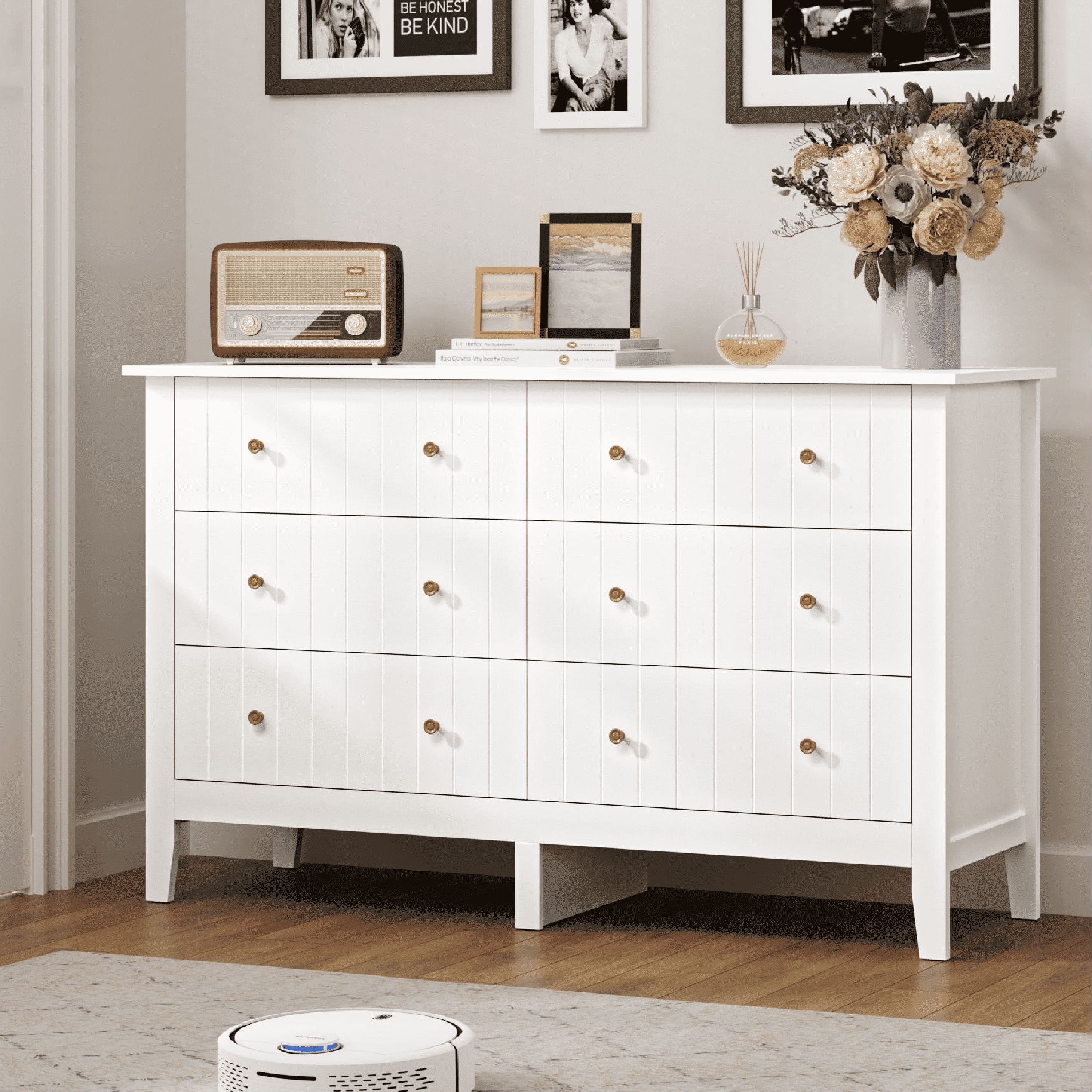Homfa Modern Wood 6 Drawer Double Dresser For India Ubuy