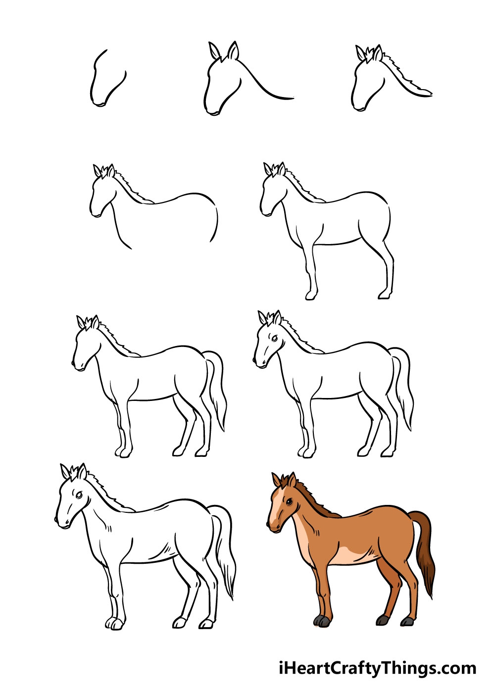 horse easy drawing