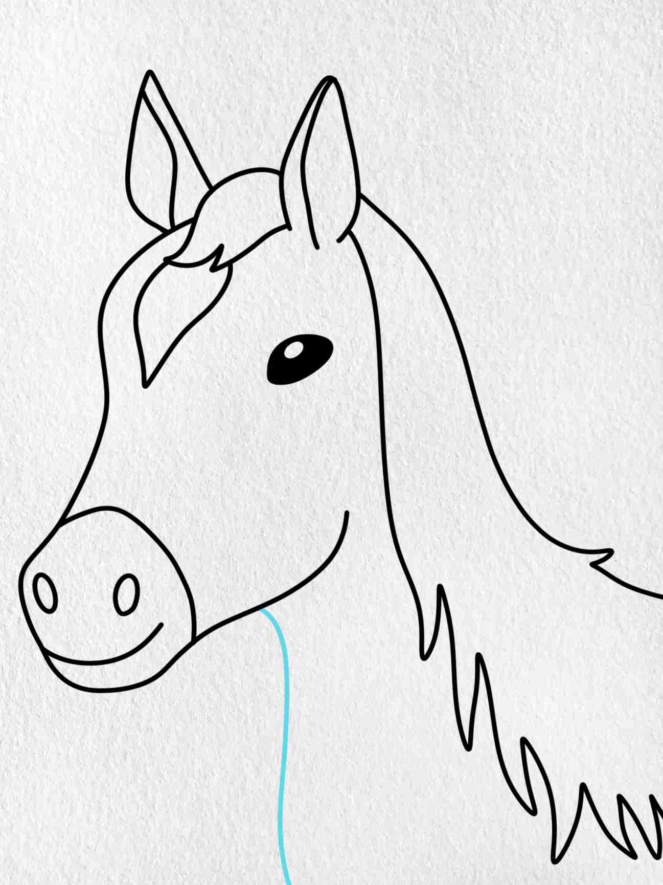 how to draw a simple horse