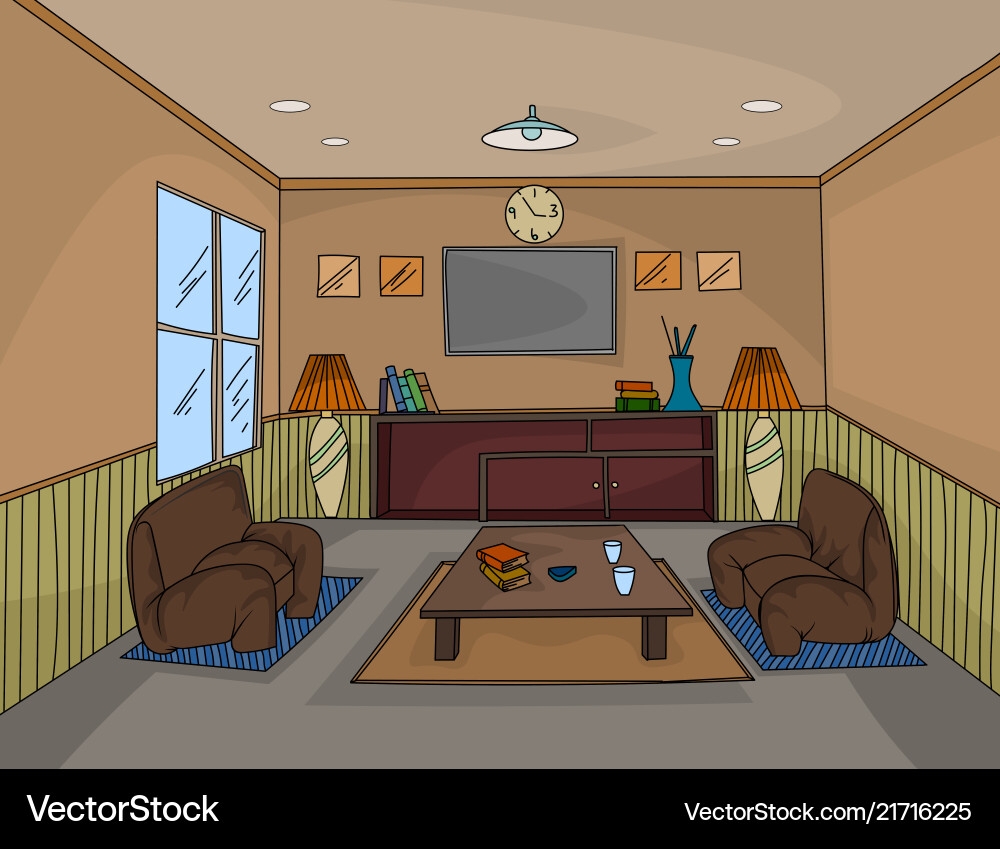 House Interior Hand Drawing Scene Royalty Free Vector Image