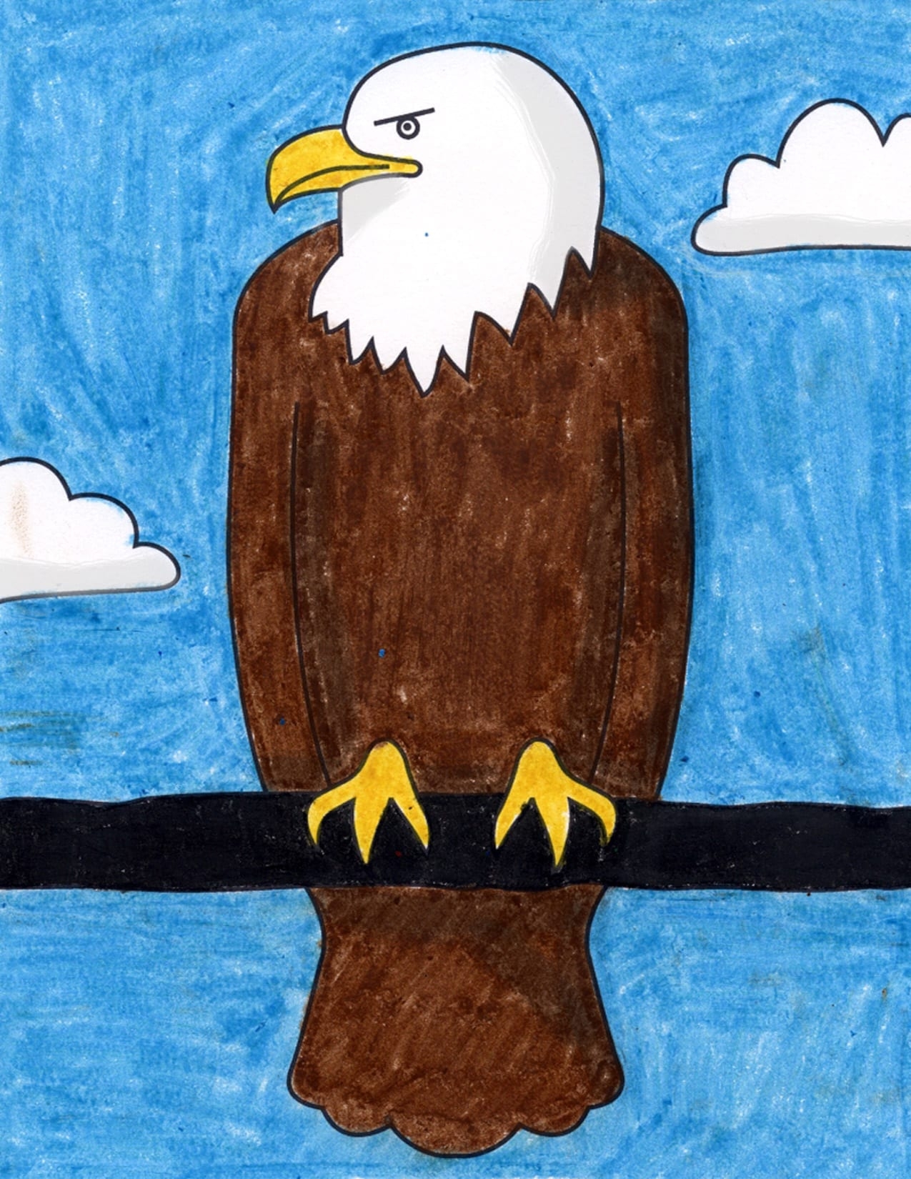 How To Draw A Bald Eagle Easy Step by Step Art Lesson For Kids
