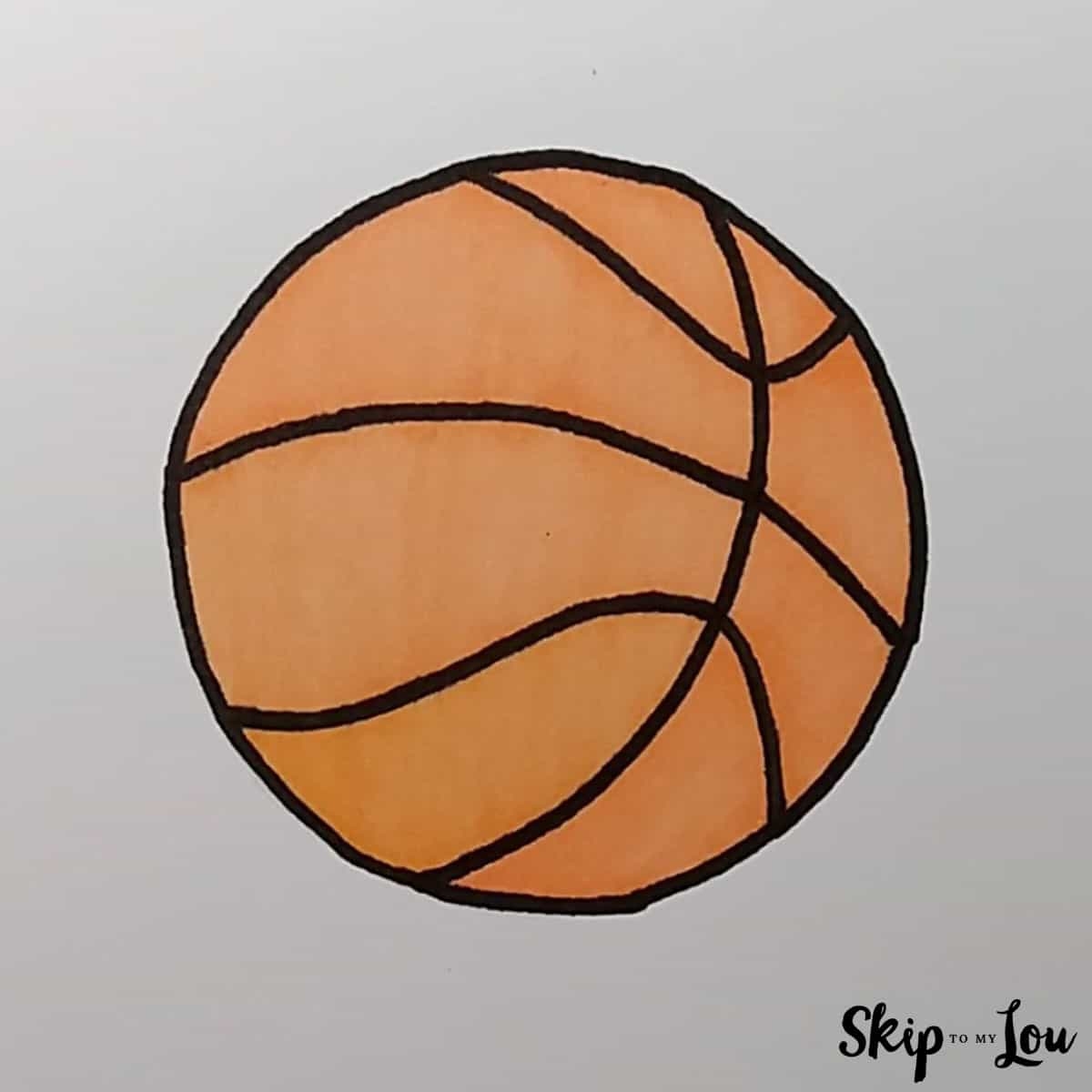 basketball drawing easy