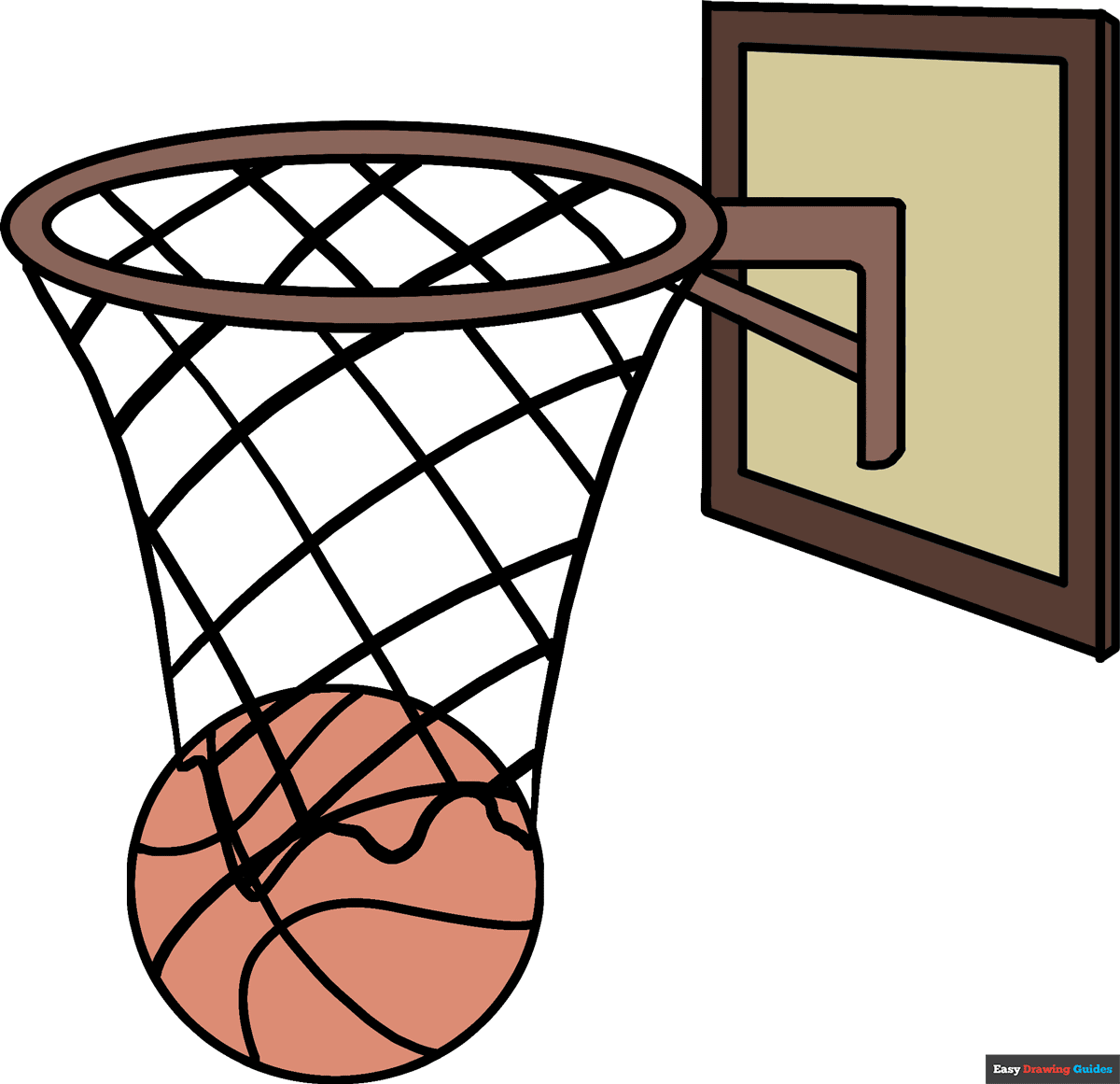 how to draw a basketball hoop