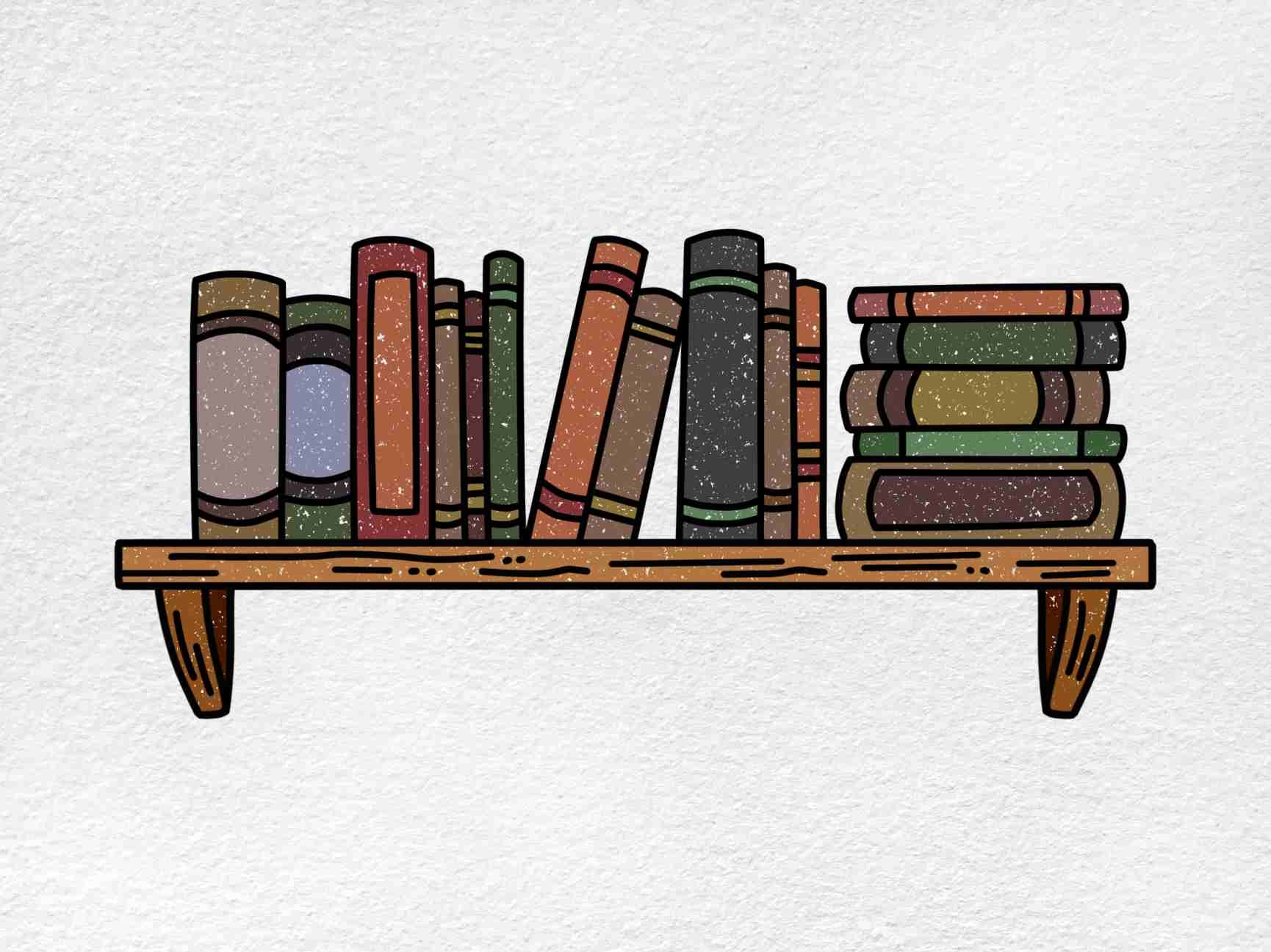 How To Draw A Bookshelf HelloArtsy