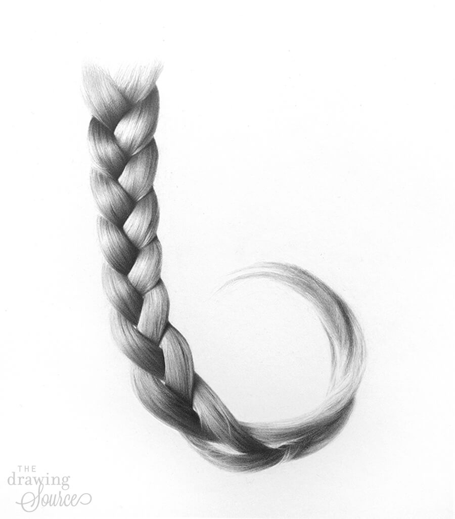 How To Draw A Braid Realistically Step By Step Tutorial