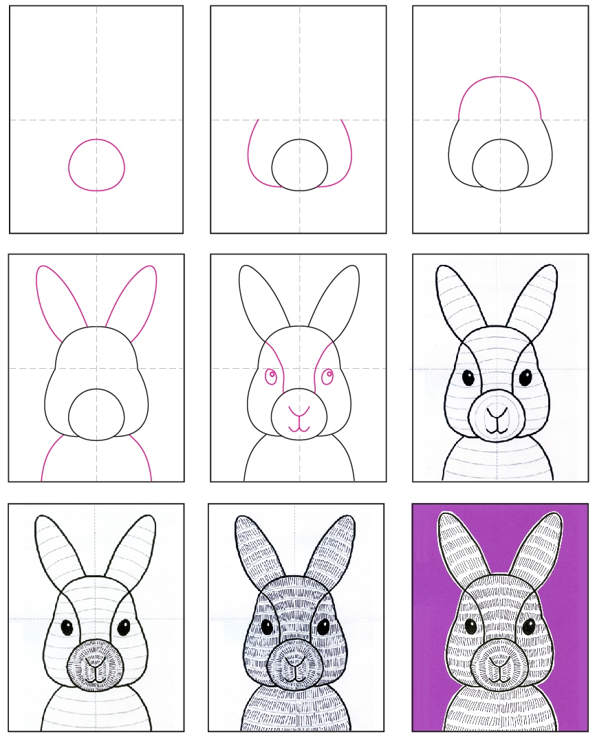 How To Draw A Bunny Easy Step by Step Art Lesson For Kids