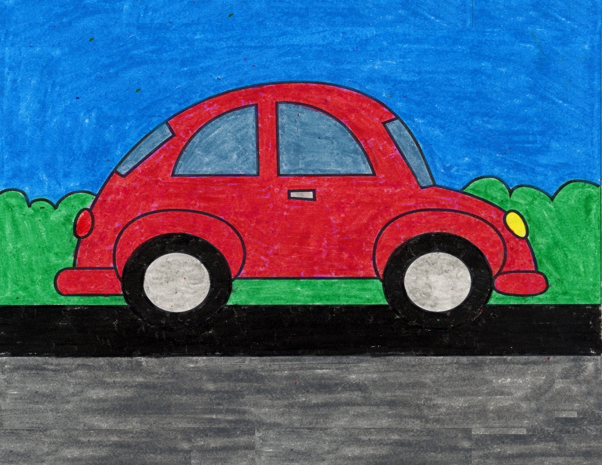 How To Draw A Car Easy Step by Step Art Lesson For Kids