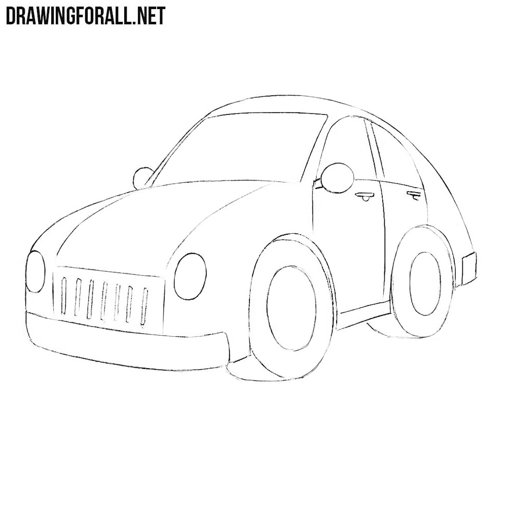 How To Draw A Cartoon Car Easy