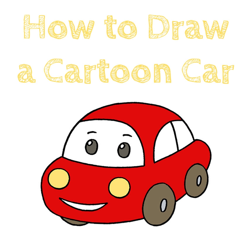 How To Draw A Cartoon Car For Kids How To Draw Easy