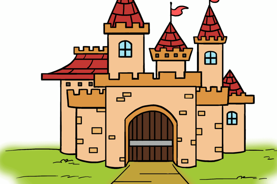 How To Draw A Cartoon Castle In A Few Easy Steps Easy Drawing Guides