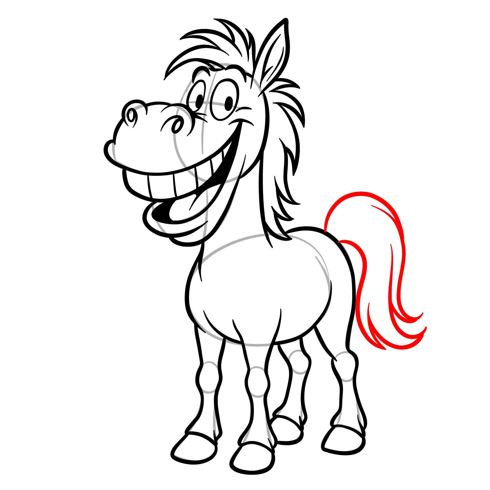 cartoon horse drawing