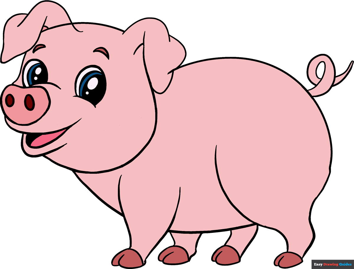 How To Draw A Cartoon Pig In A Few Easy Steps Easy Drawing Guides