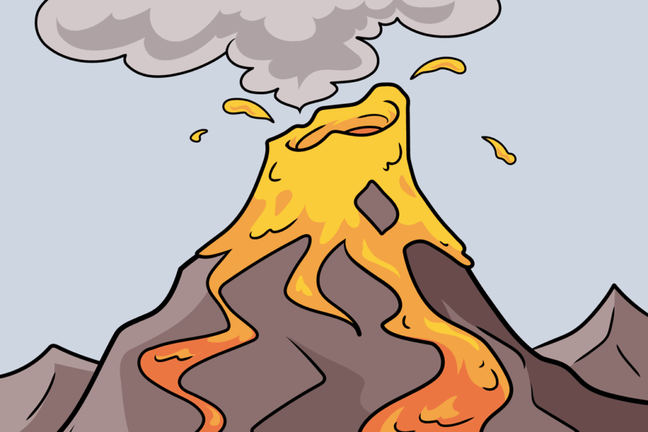 How To Draw A Cartoon Volcano Really Easy Drawing Tutorial