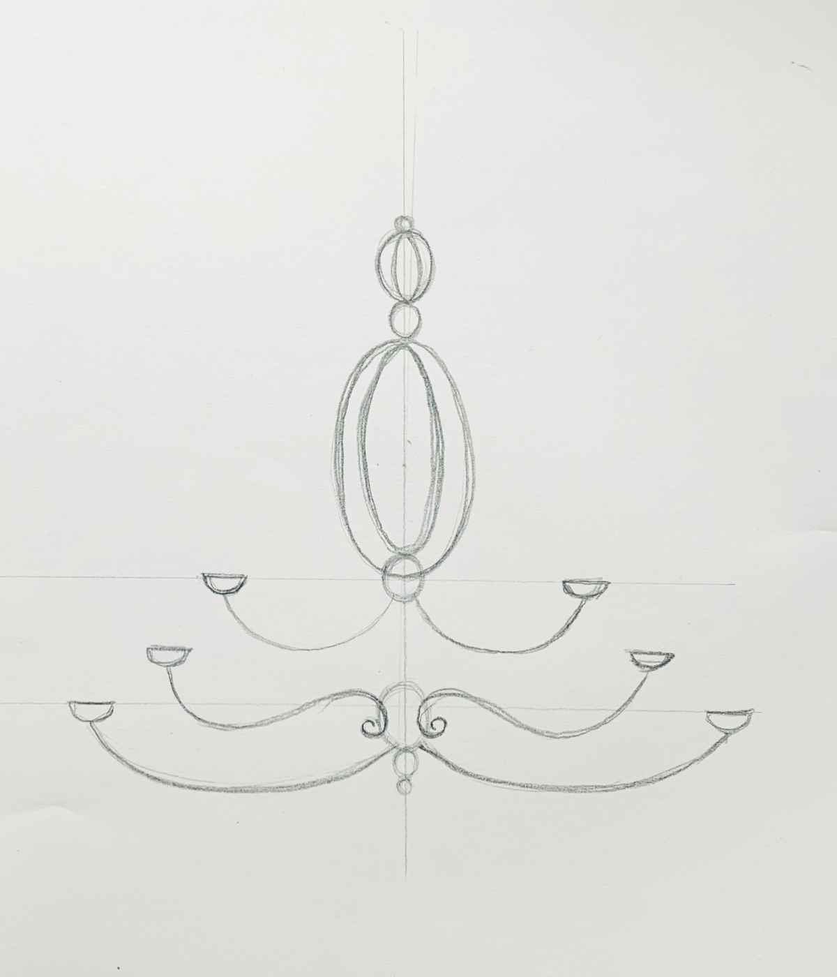 How To Draw A Chandelier With Candles Basicdraw