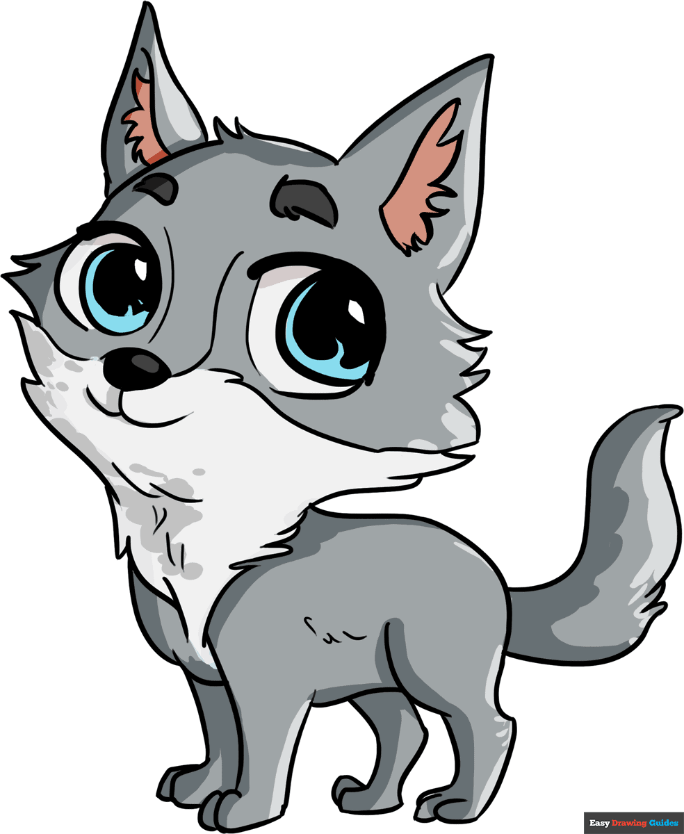 How To Draw A Chibi Wolf Really Easy Drawing Tutorial