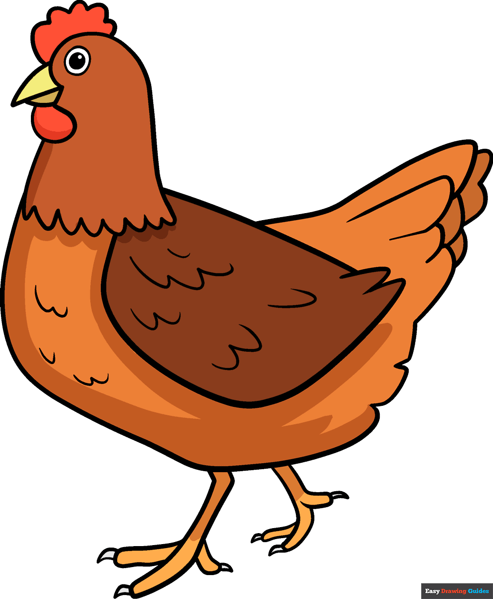How To Draw A Chicken Really Easy Drawing Tutorial