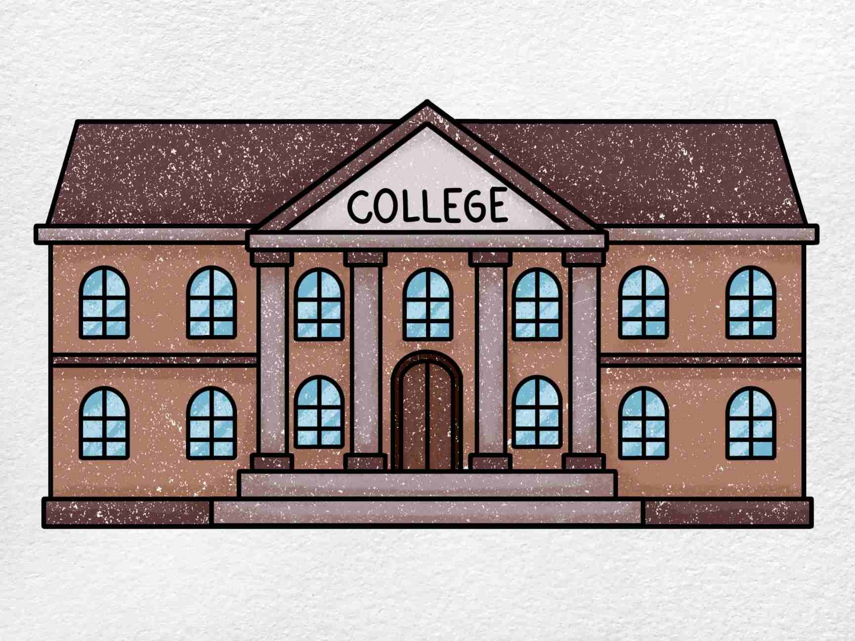 How To Draw A College HelloArtsy