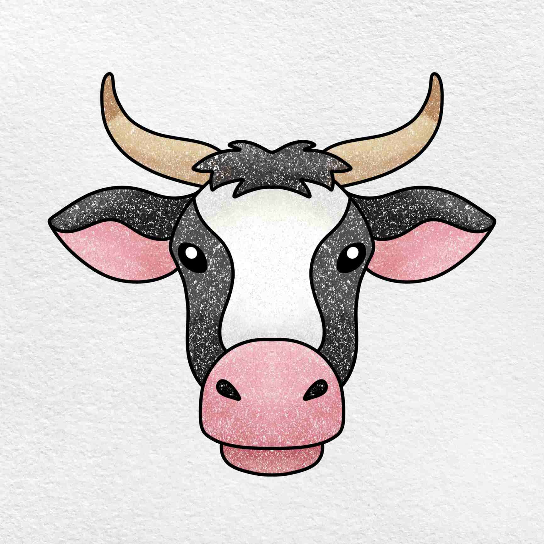 how to draw the cow